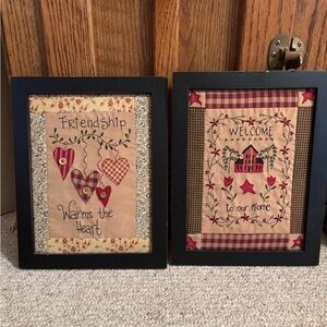 Charming Black Framed Home Accents Set - Wall Decor - Pictures - Primitive